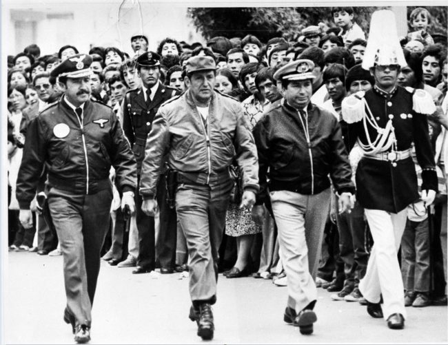 1980. Junta de Gobierno Militar Colegiada integrada por los genenerales Wáldo Bernal, Luis García Meza y Óscar Pammo.