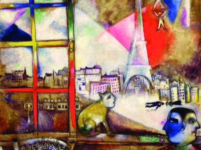 París a través de la ventana. Óleo sobre lienzo, Marc Chagall.